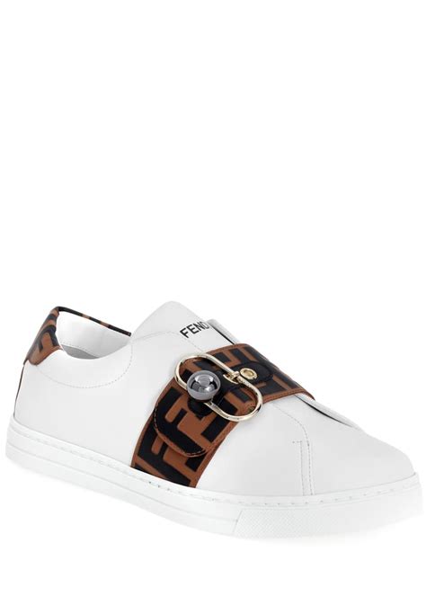 fendi perland sneaker|Fendi Pearland Leather Sneakers with FF Strap .